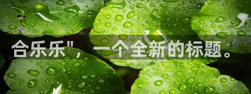 赢乐app下载安装：合乐乐\